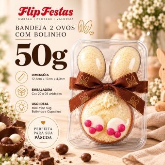 Bandeja 02 Ovos 50gr e Bolinho Cristal 20X05UN