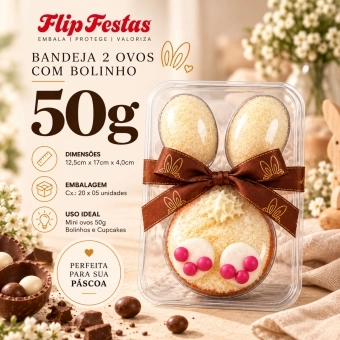 Bandeja 02 Ovos 50gr e Bolinho Cristal 20X05UN