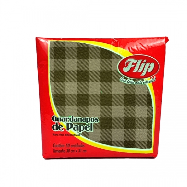 Guardanapo 30x31cm - 12x50un - XADREZ PRETO