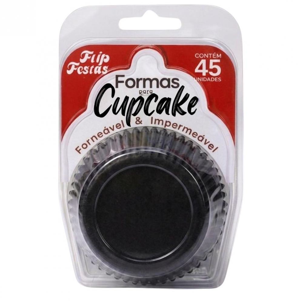 Forma para Cupcake 24x45un - PRETO