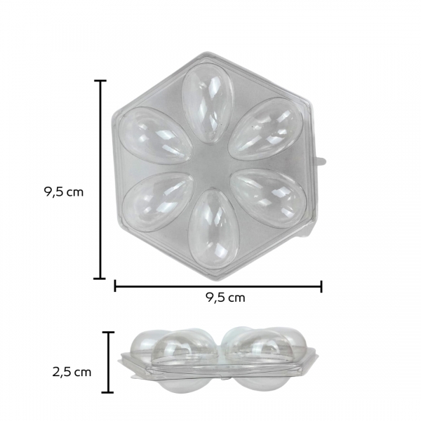 Bandeja 06 Ovos 50gr 12x05un - CRISTAL