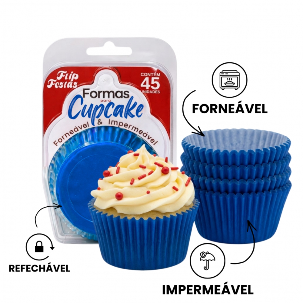 Forma para Cupcake 24x45un - AZUL ESCURO