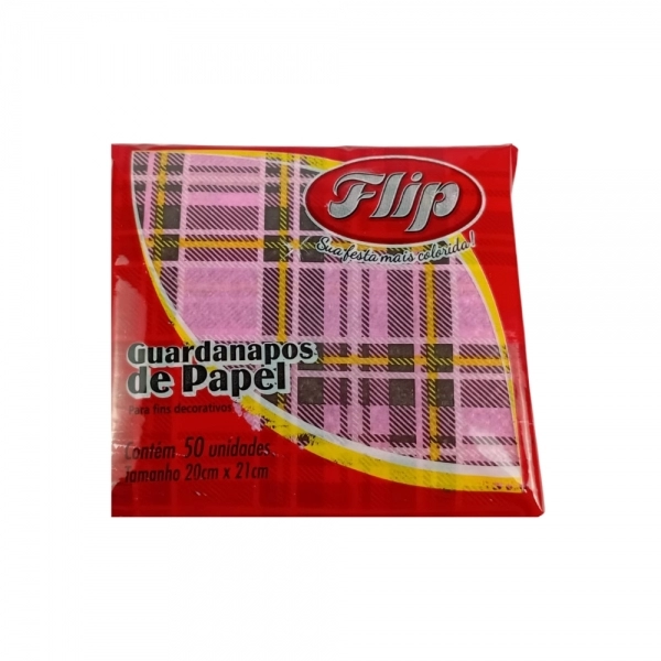 Guardanapo 20x21cm - 30x50un - XADREZ PRIME ROSA