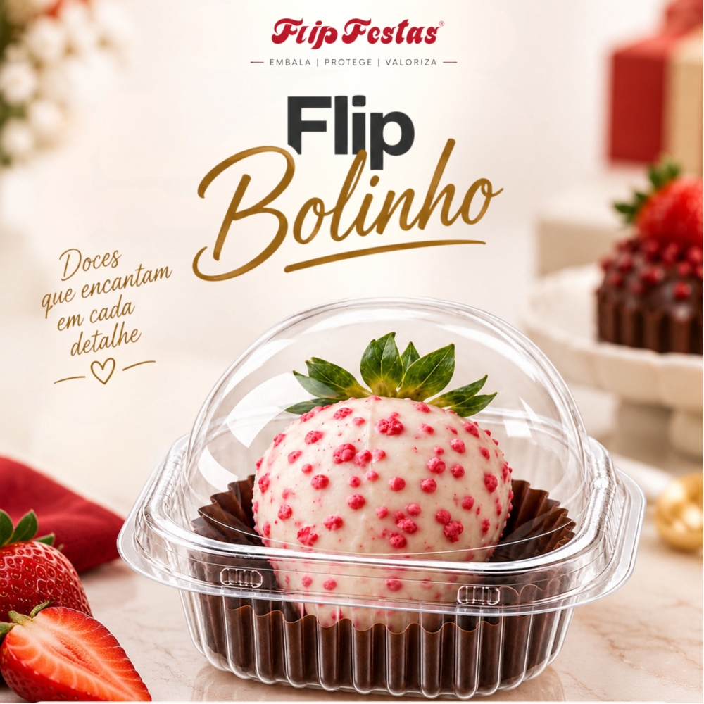 Flip Bolinho Tampa Bolha 30x10un - CRISTAL