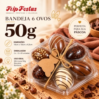 Bandeja 06 Ovos 50gr 12x05un