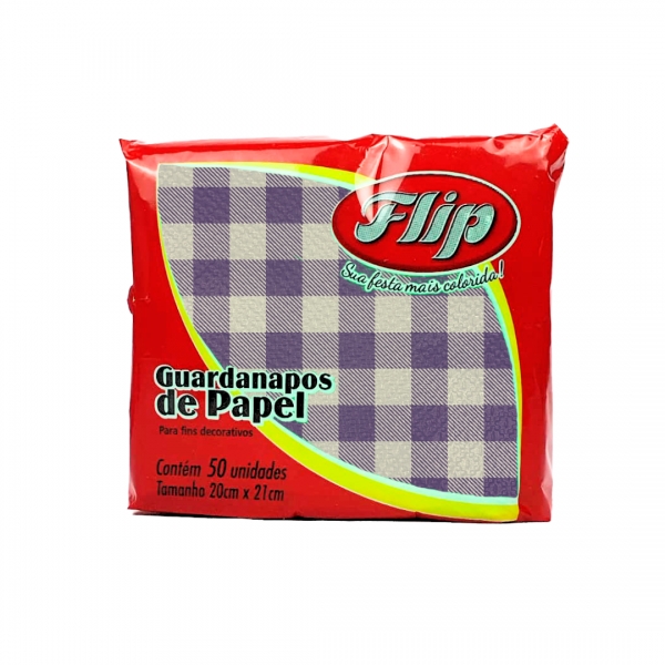 Guardanapo 20x21cm - 30x50un - XADREZ LILÁS