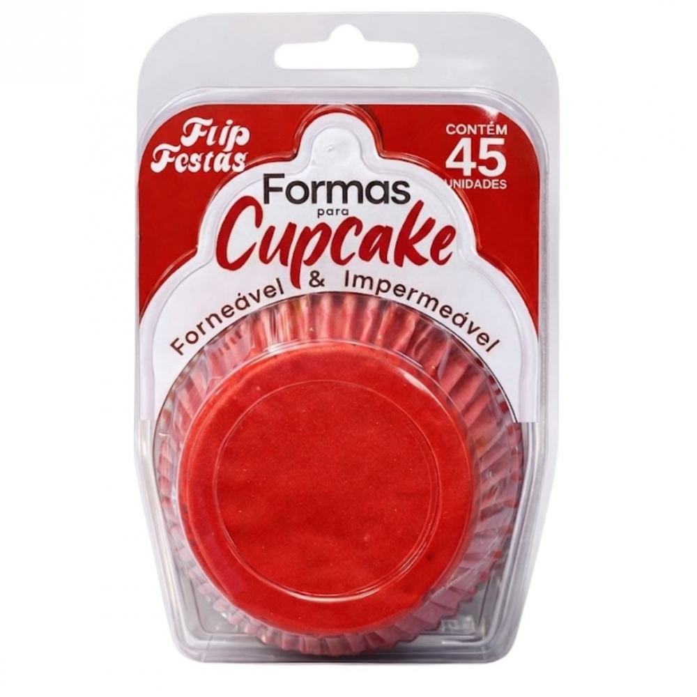 Forma para Cupcake 24x45un - VERMELHO