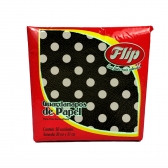 Guardanapo 30x31cm - 12x50un - PRETO POA BRANCO