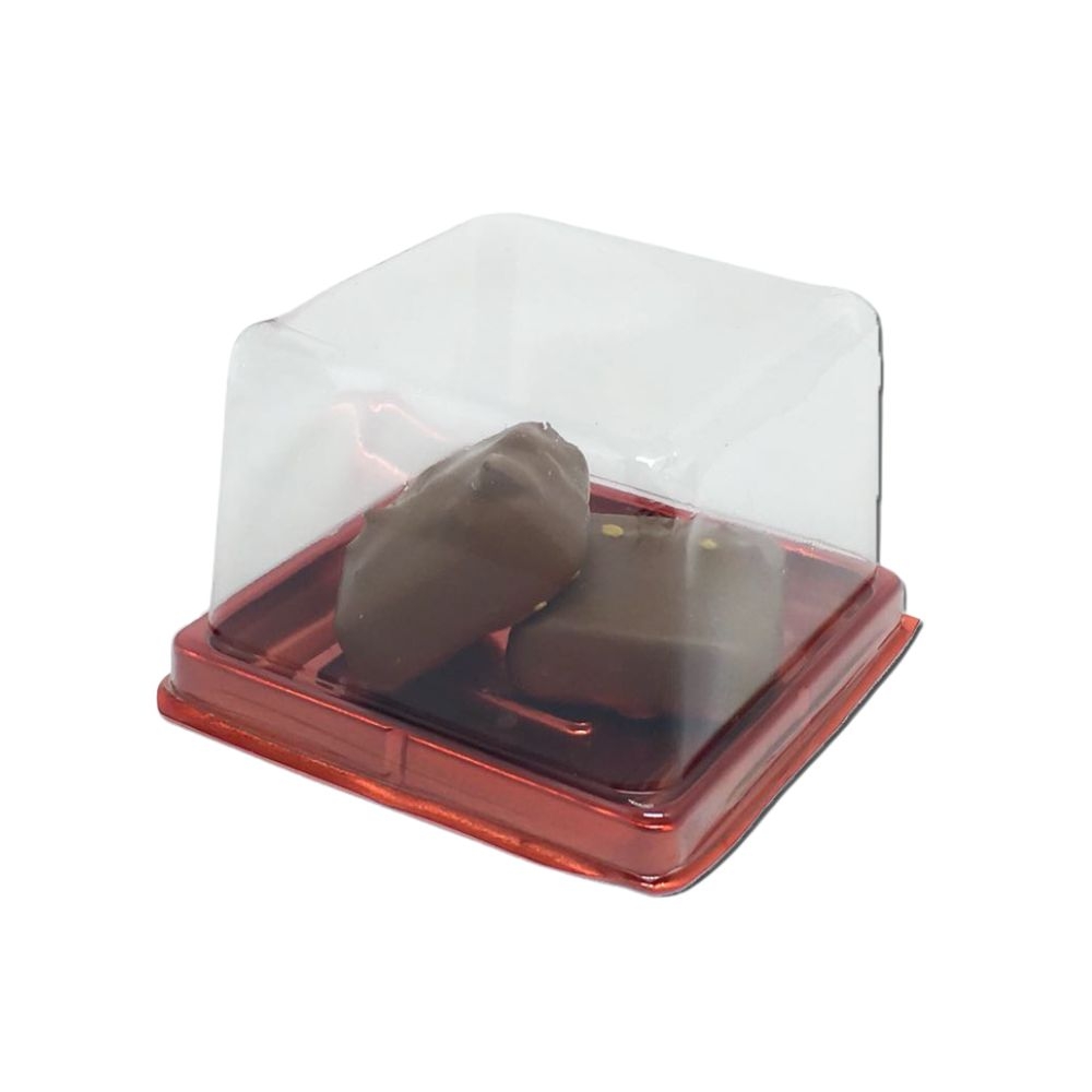 Mini Cake Box Quadrada 12x10un - VERMELHO METALIZADO
