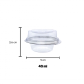 Pote Com Tampa 40ML 8x50un - CRISTAL